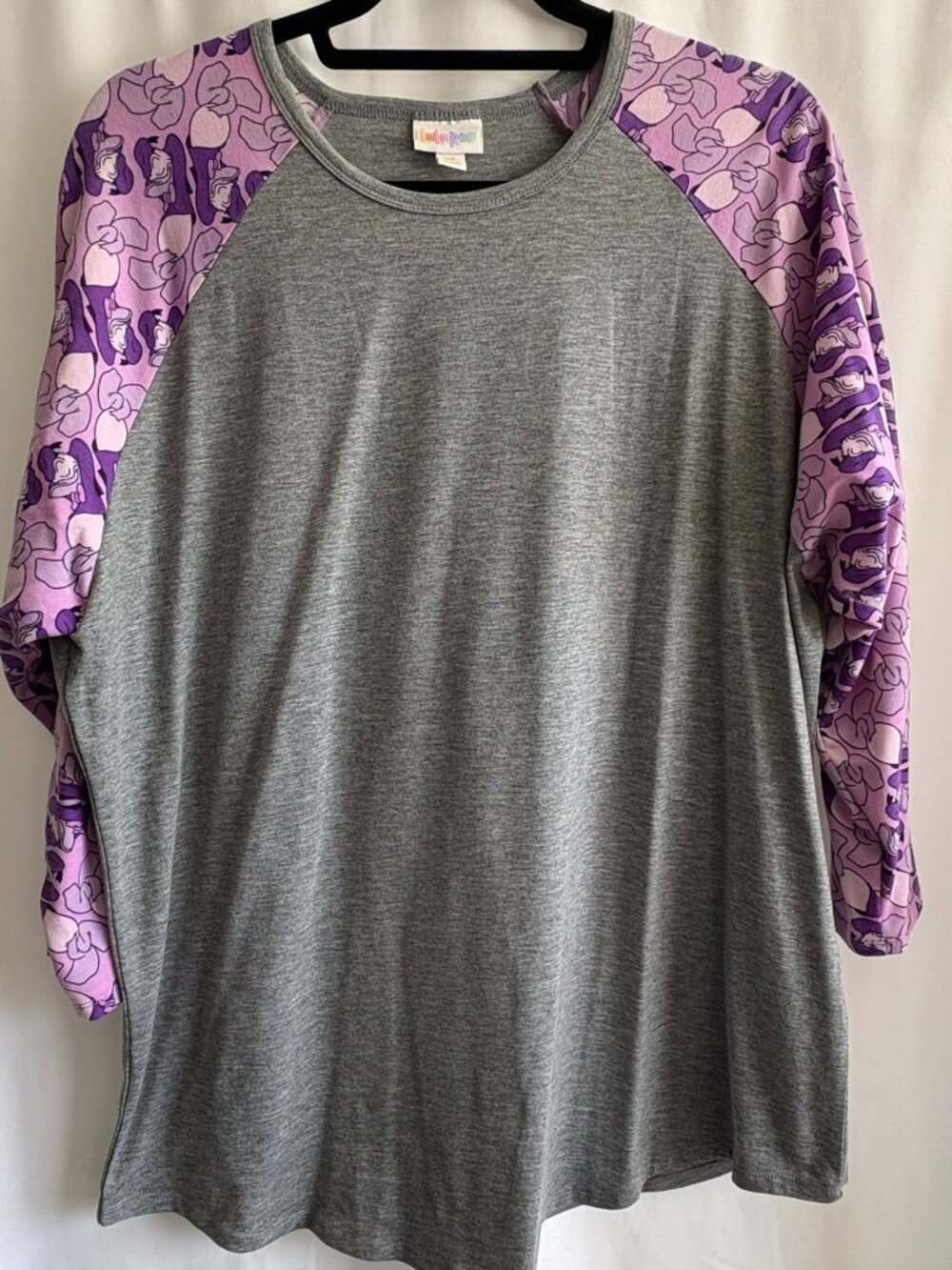 LuLaRoe Randy 3XL Lavender Donald Duck Grey Disney NWOT